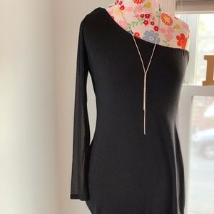 One Shoulder Black Dress